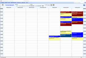 Wochenplaner der Kursverwaltungssoftware